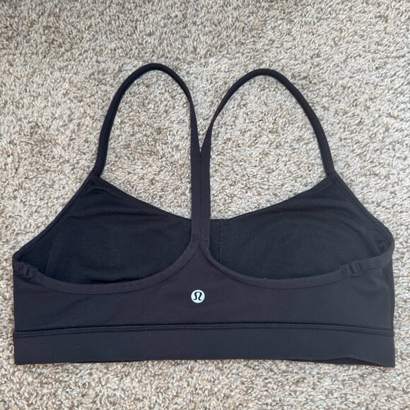 Lululemon Flow Y Bra Nulu black sports yoga size 10 - Picture 3 of 9